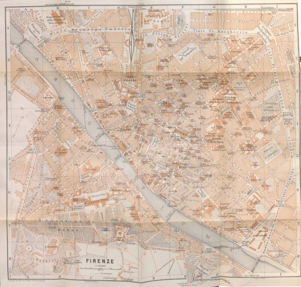 Baedeker map of Florence