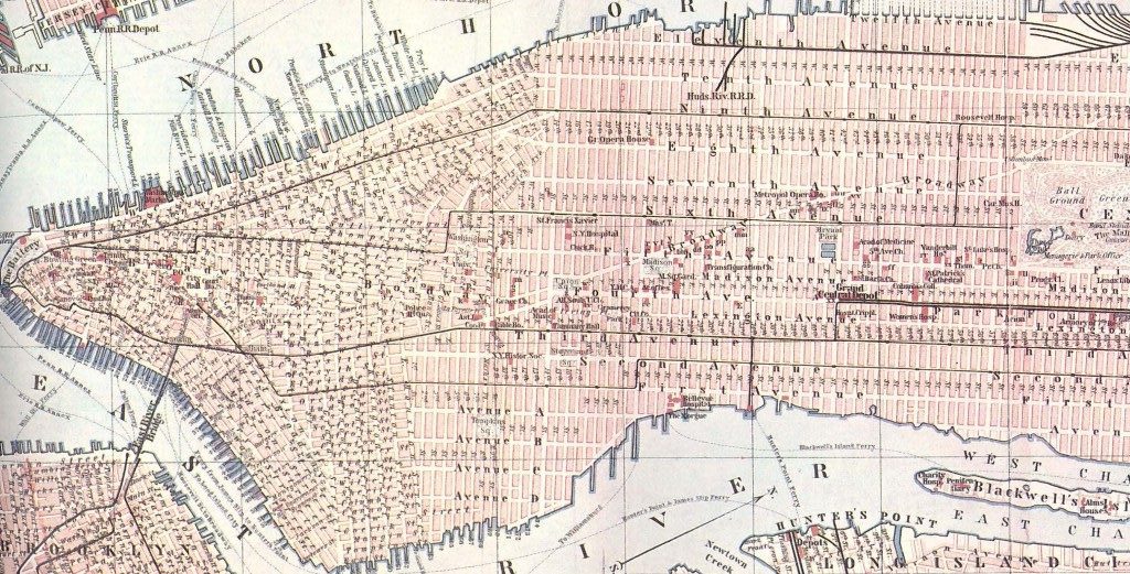 Baedeker map of New York