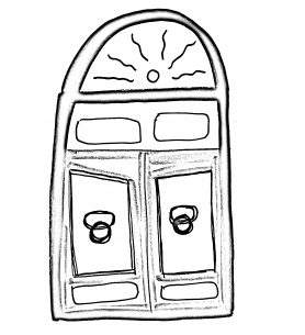 drawing of a door by Maura Tangum