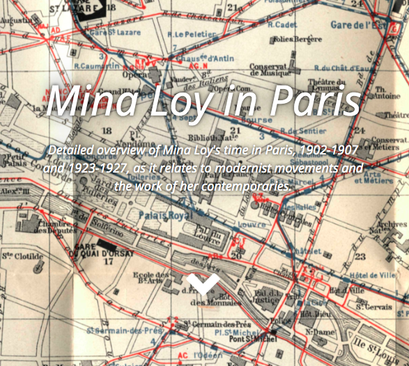 Mina Loy in Paris on map of Paris