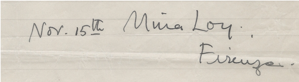 Signature - Mina Loy