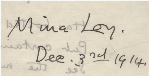 Signature - Mina Loy