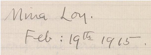 Signature - Mina Loy