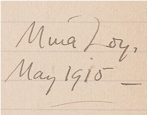 Signature - Mina Loy