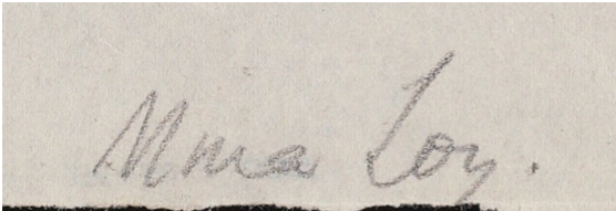 Signature - Mina Loy