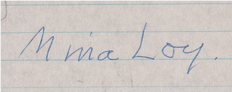 Signature - Mina Loy