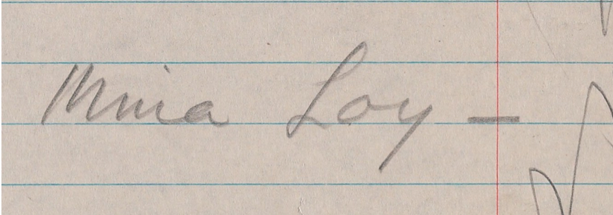 Signature - Mina Loy